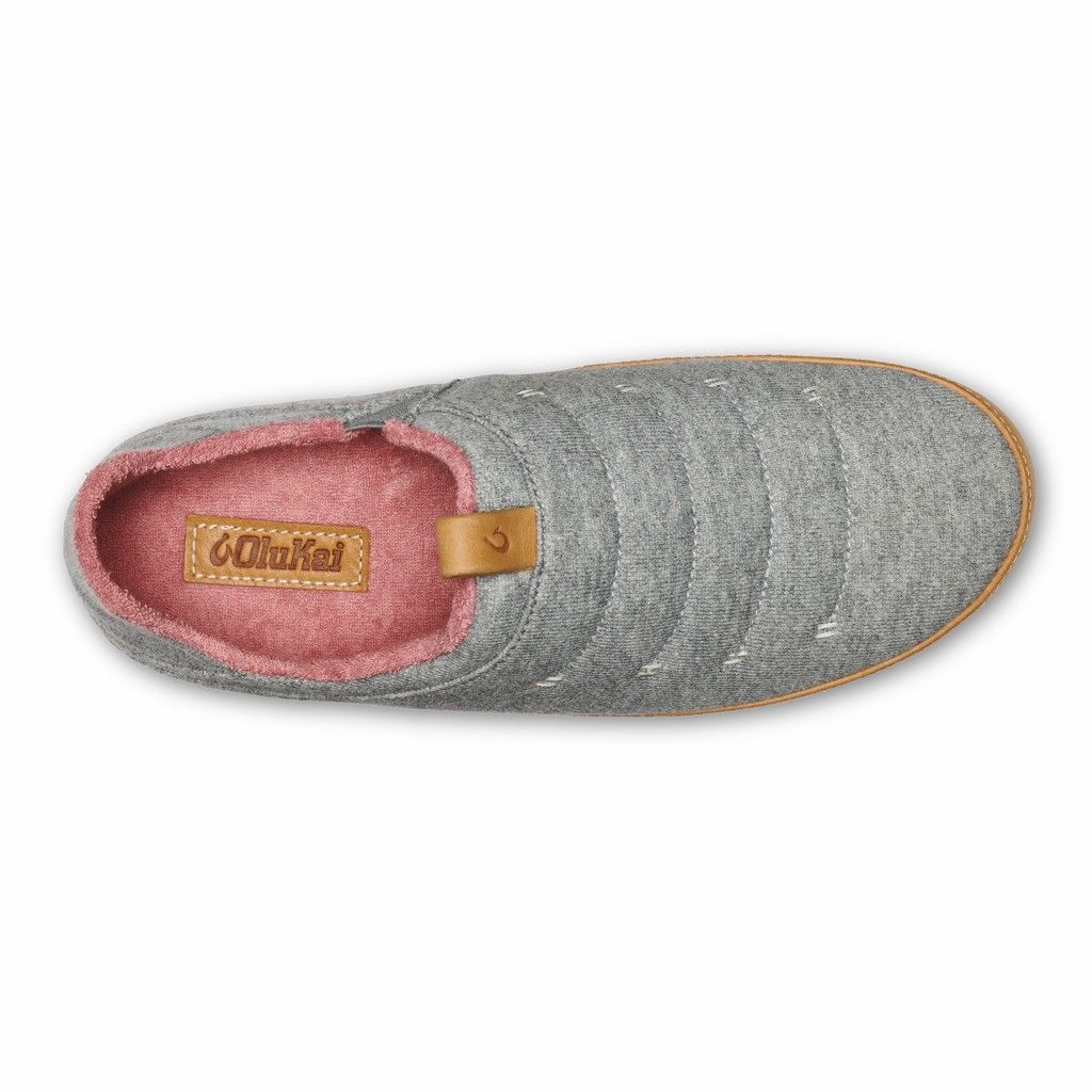 Zapatos Olukai Lania - Pantuflas Mujer Grises 20613-852